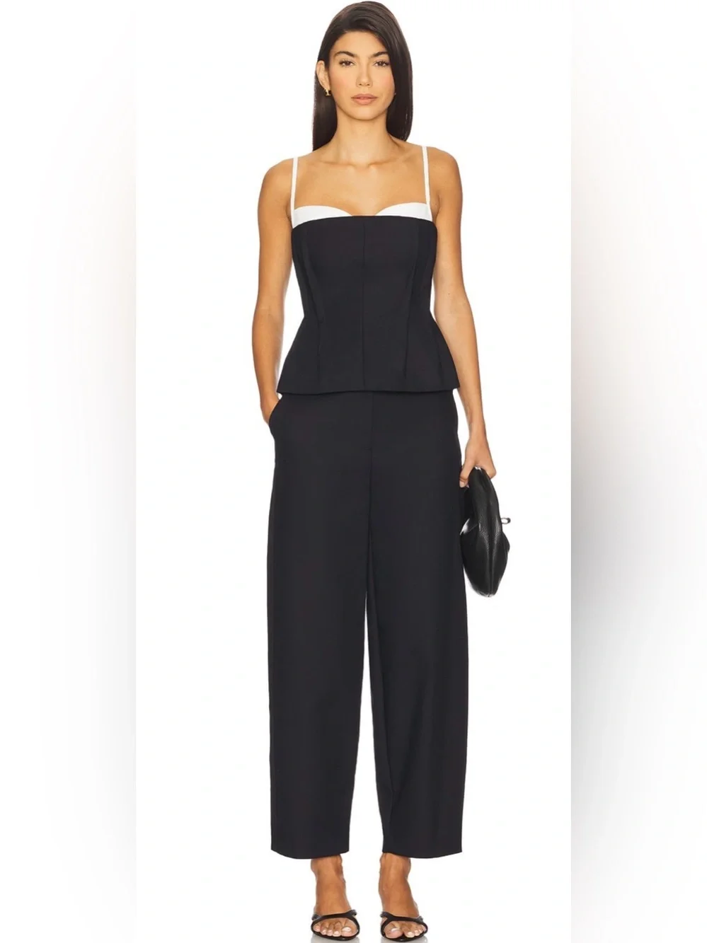 SIMKHAI Charlee Bustier Top in Black and White